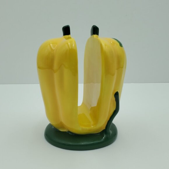 WMG Yellow Pepper Napkin Holder Anthropomorphic Kitschy Pepper Letter Holder - Picture 4 of 7